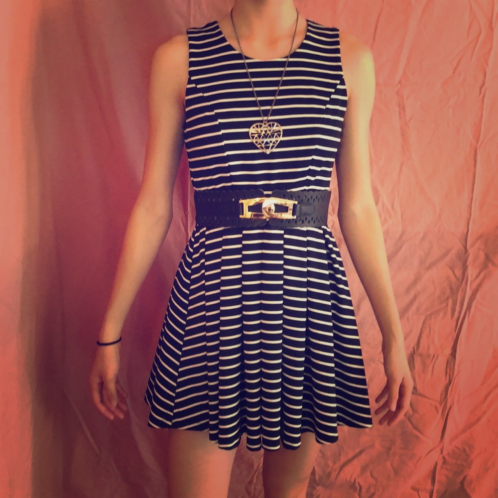 A’gaci Striped skater dress with buckle small